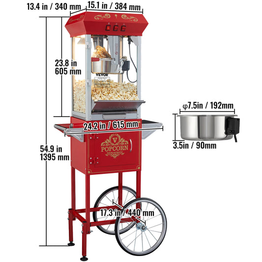 Succebuy Electric Popcorn Maker Commercial Popper Machine 304 Stainless