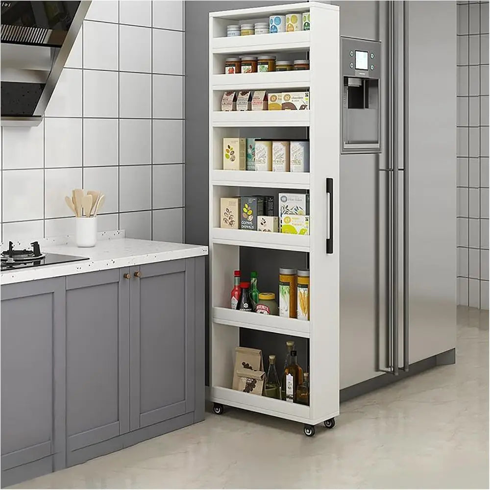 7-Tier Rolling Kitchen Cart With Wheels For Compact Spaces