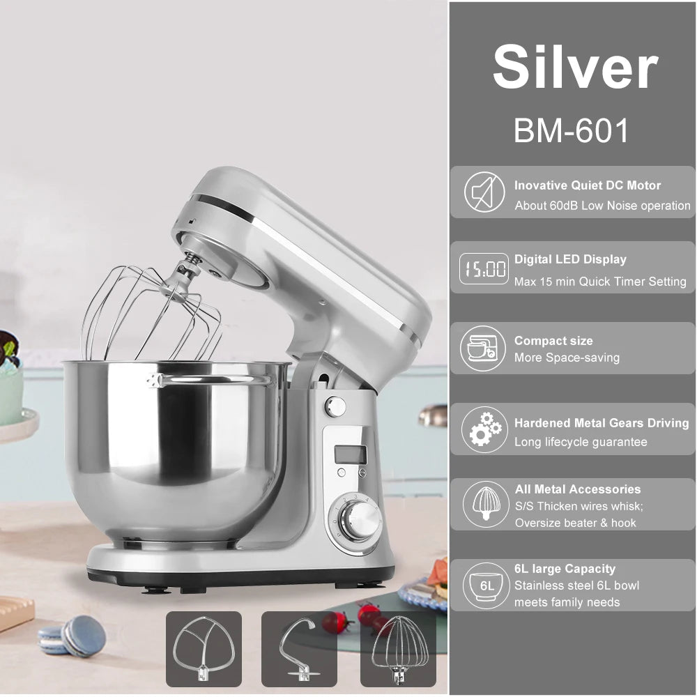 Biolomix 6 Speed Stand Mixer With Blender And Accessory Kit