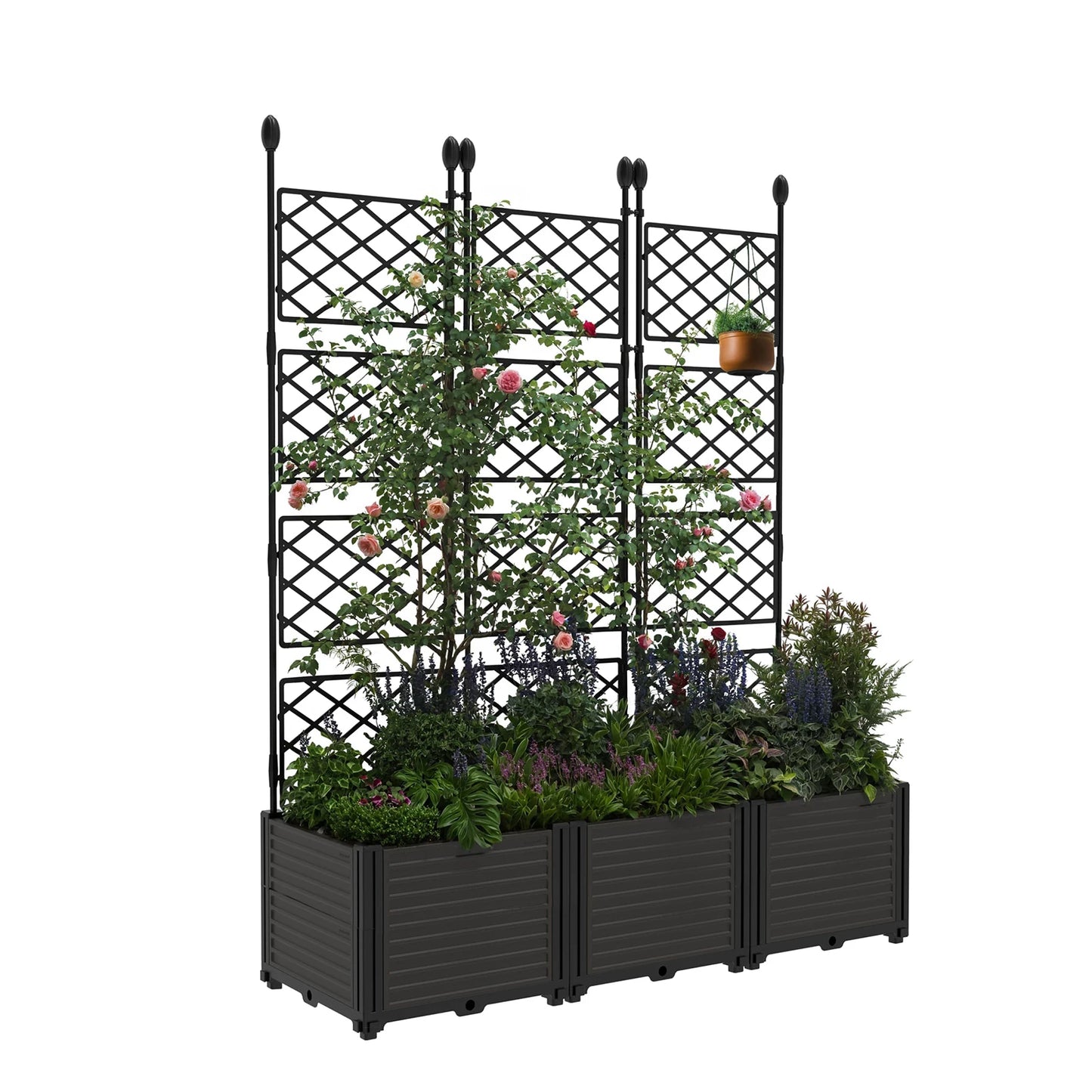 HiMISS Planter Box With Trellis For Climbing Plants