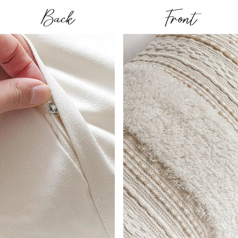 Boho Tufted Lumbar Pillow Cover For Bed Throw Cushion