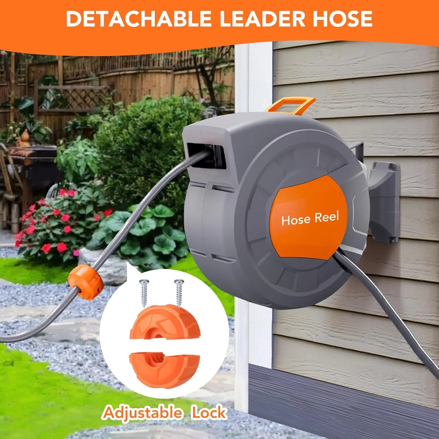 TWISTER.CK Retractable Garden Hose Reel With 9-Function Sprayer Nozzle