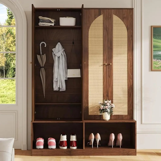 Mudro 4-in-1 Hall Tree With Storage Bench And Hidden Hooks