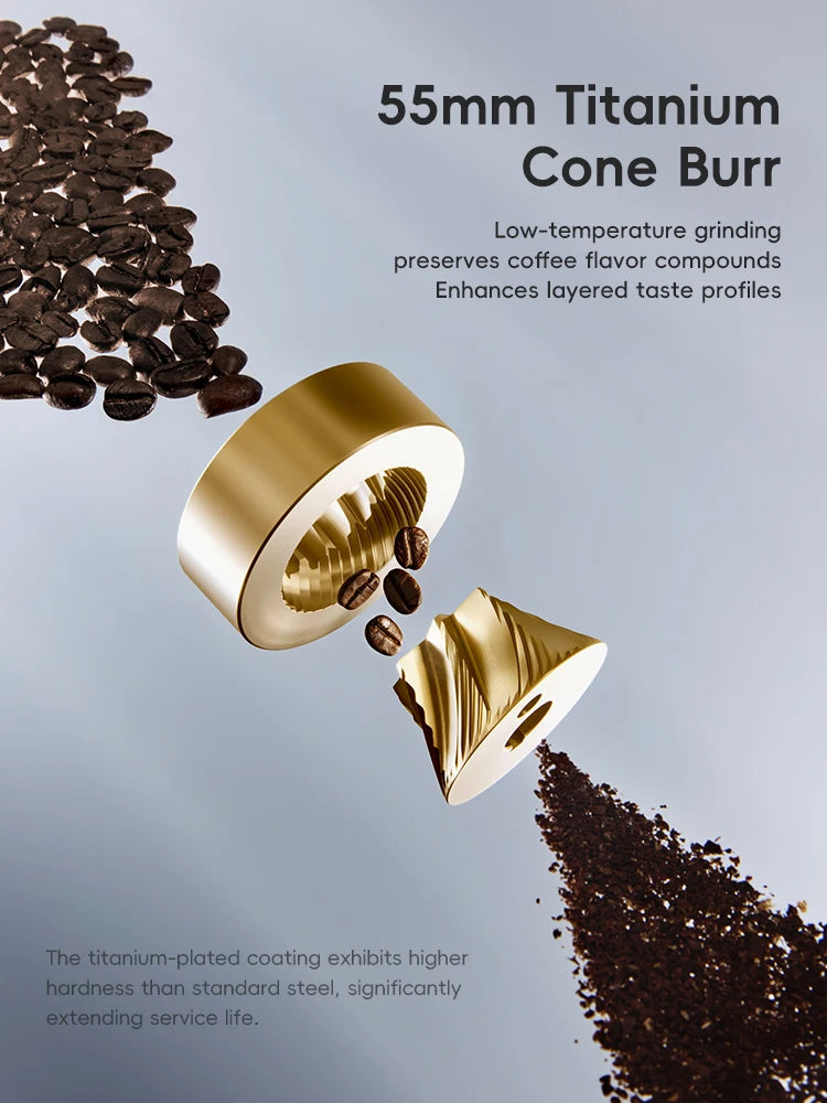 Starseeker Electric Coffee Grinder With Titanium Cone Burr Stepless Adjustment