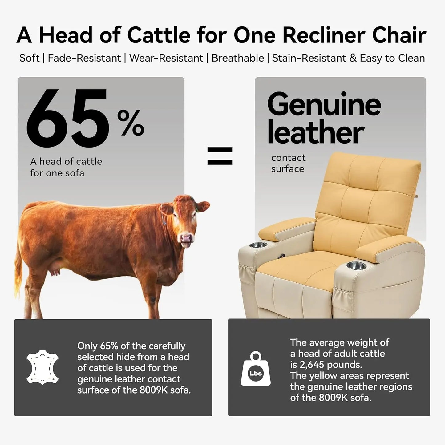 Leather Recliner Chair With Swivel Rocker Glider For Living Room