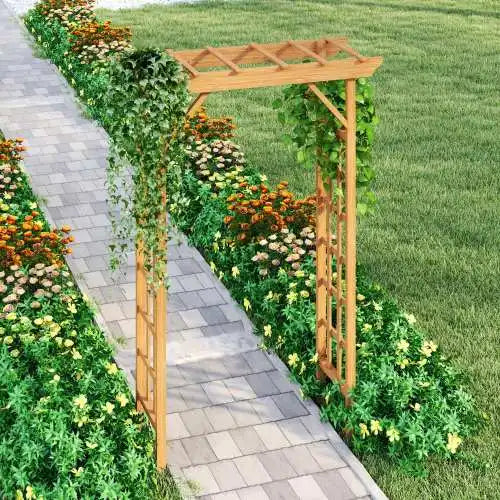 Wooden Arbor Wedding Arch for Ceremony and Garden Pergola