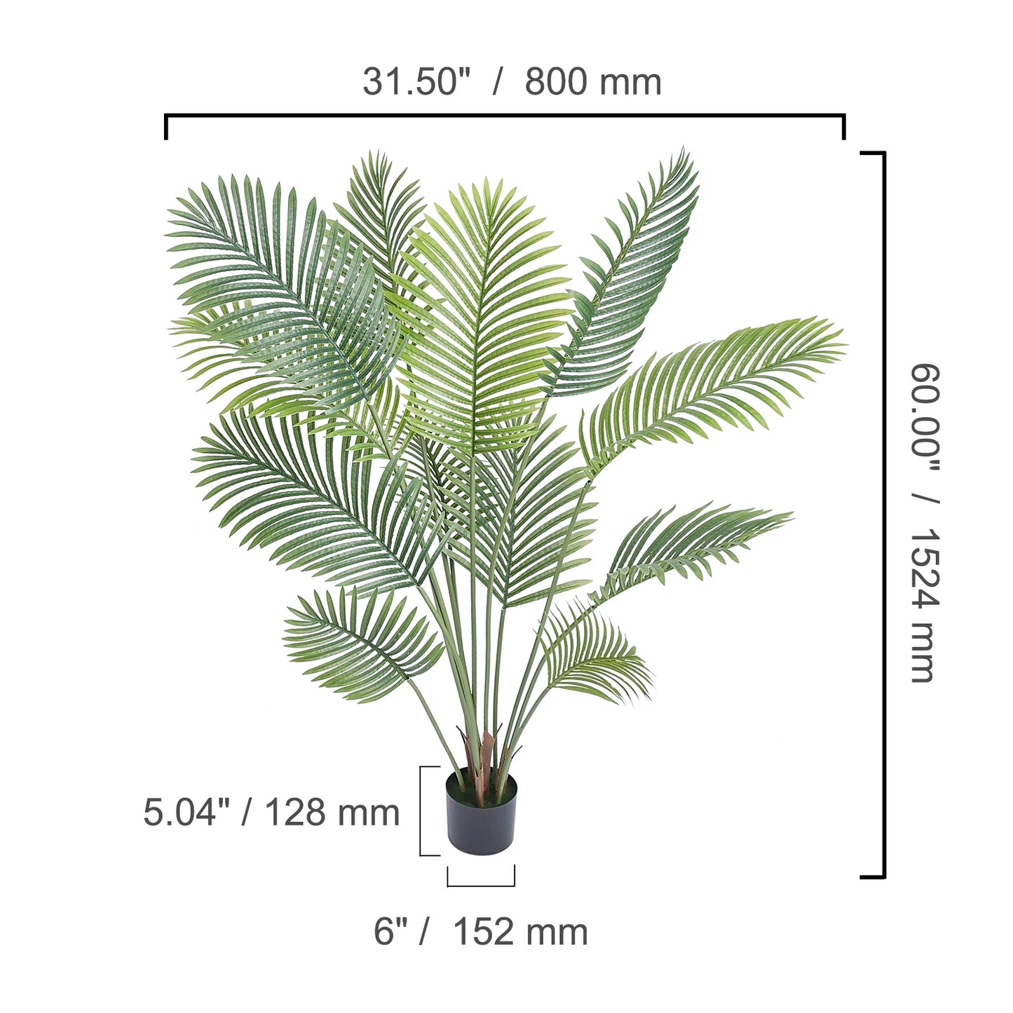 SucceBuy Artificial Palm Tree Faux Plant Anti Tip Protection