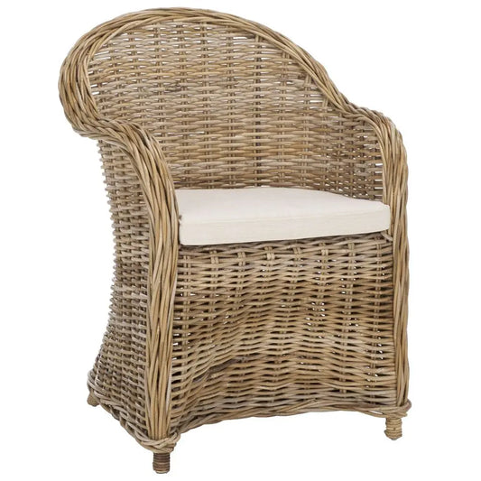 Home Collection Zane Natural Wicker Club Chair Standard