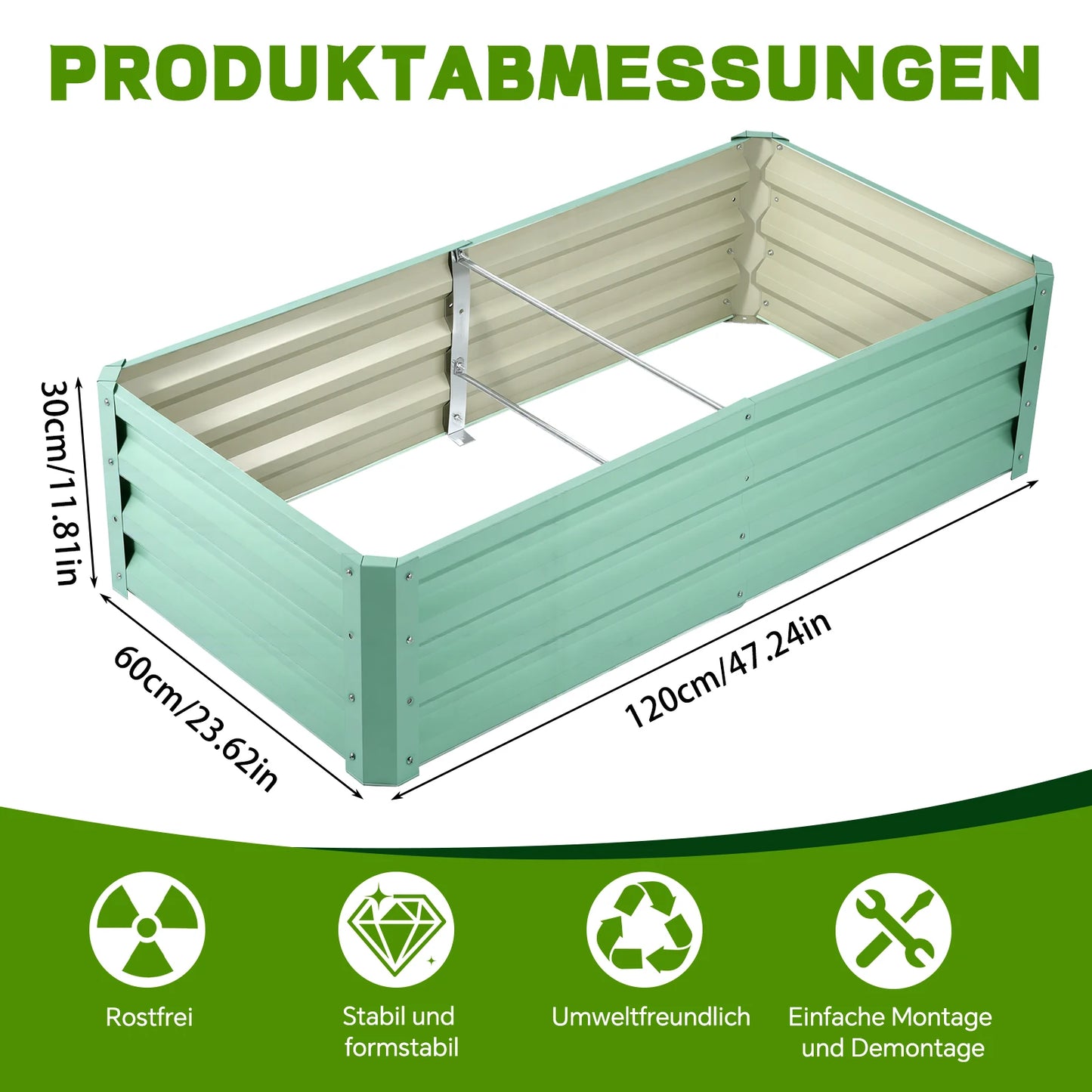 Galvanized Raised Garden Bed Planter Box For Outdoor Planting Rustproof