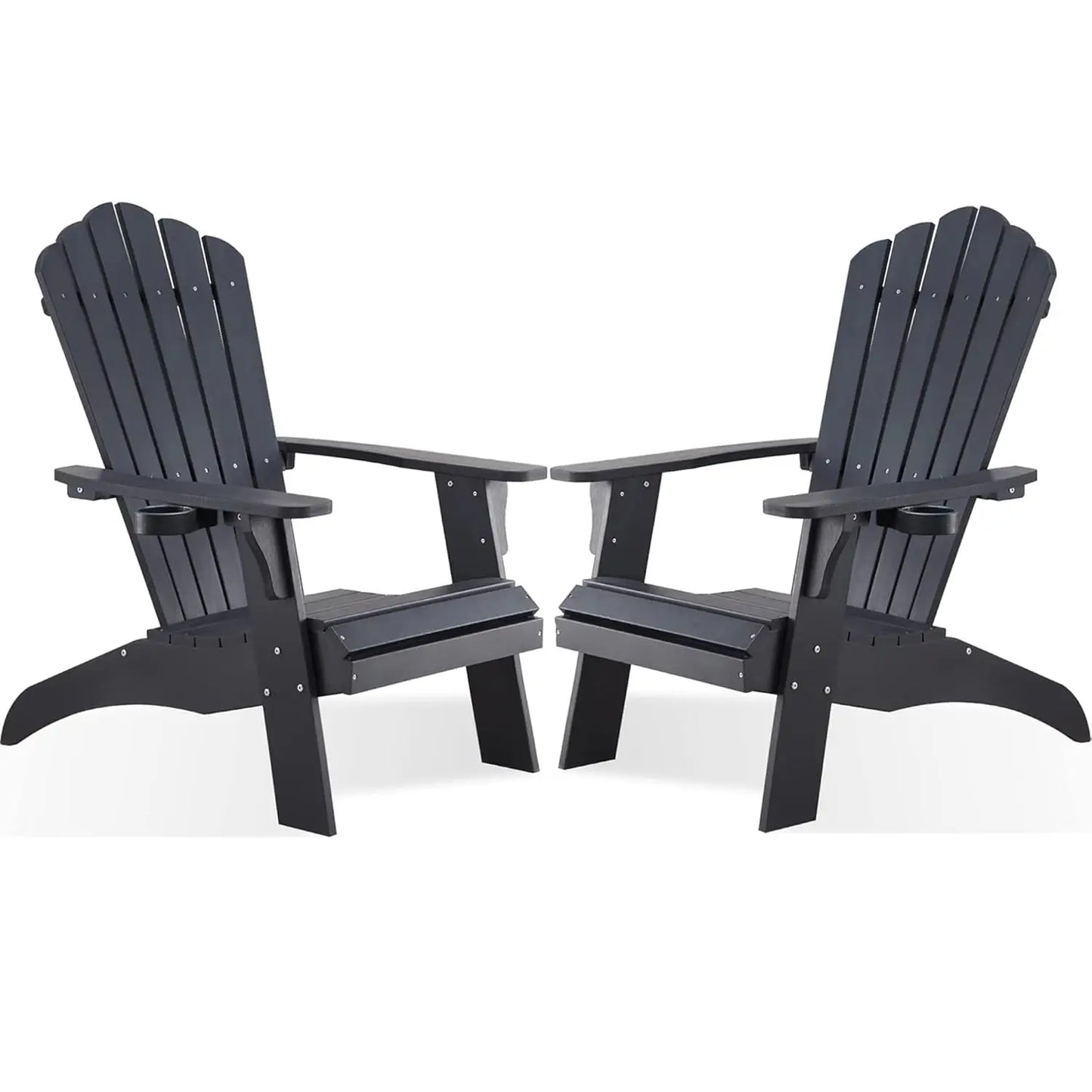 Poly Lumber Adirondack Chair Set With Cup Holder Weather Resistant