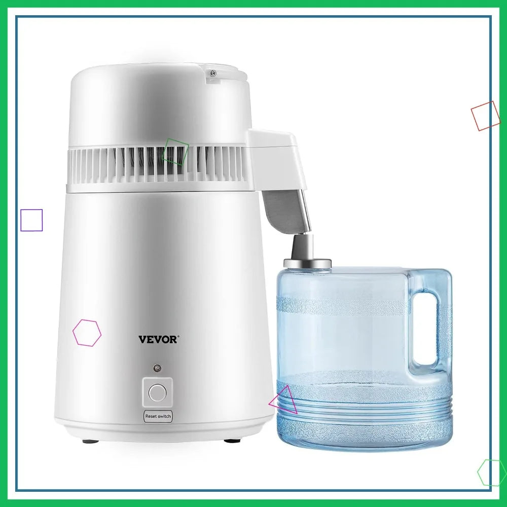 Water Distiller 750W Countertop With Auto-Shutdown And BPA-Free Container