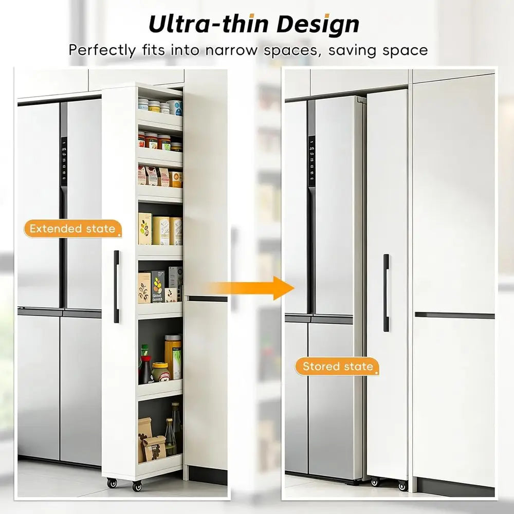 7-Tier Rolling Kitchen Cart With Wheels For Compact Spaces