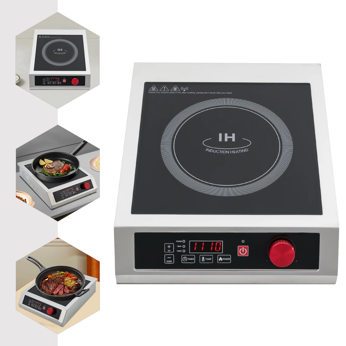 Sweetmile 3500W Stainless Steel Induction Cooktop For Commercial Use