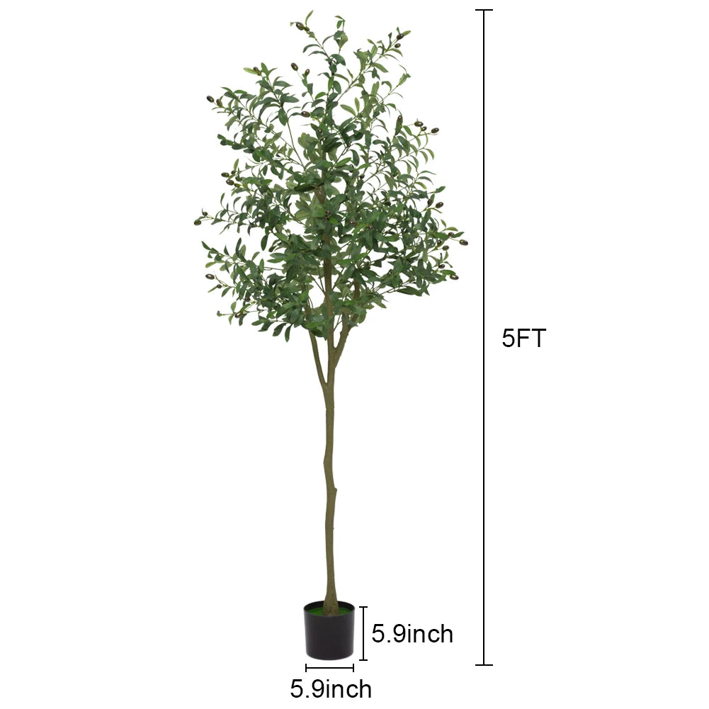 HiMISS Realistic Artificial Olive Tree for Home and Office Decor
