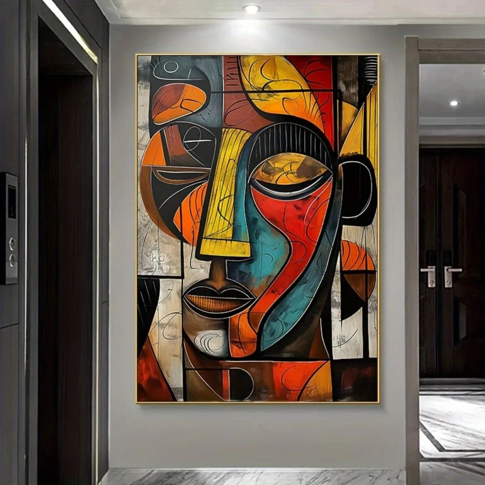 Abstract African Art Canvas Print Frameless Wall Art For Modern Living Rooms