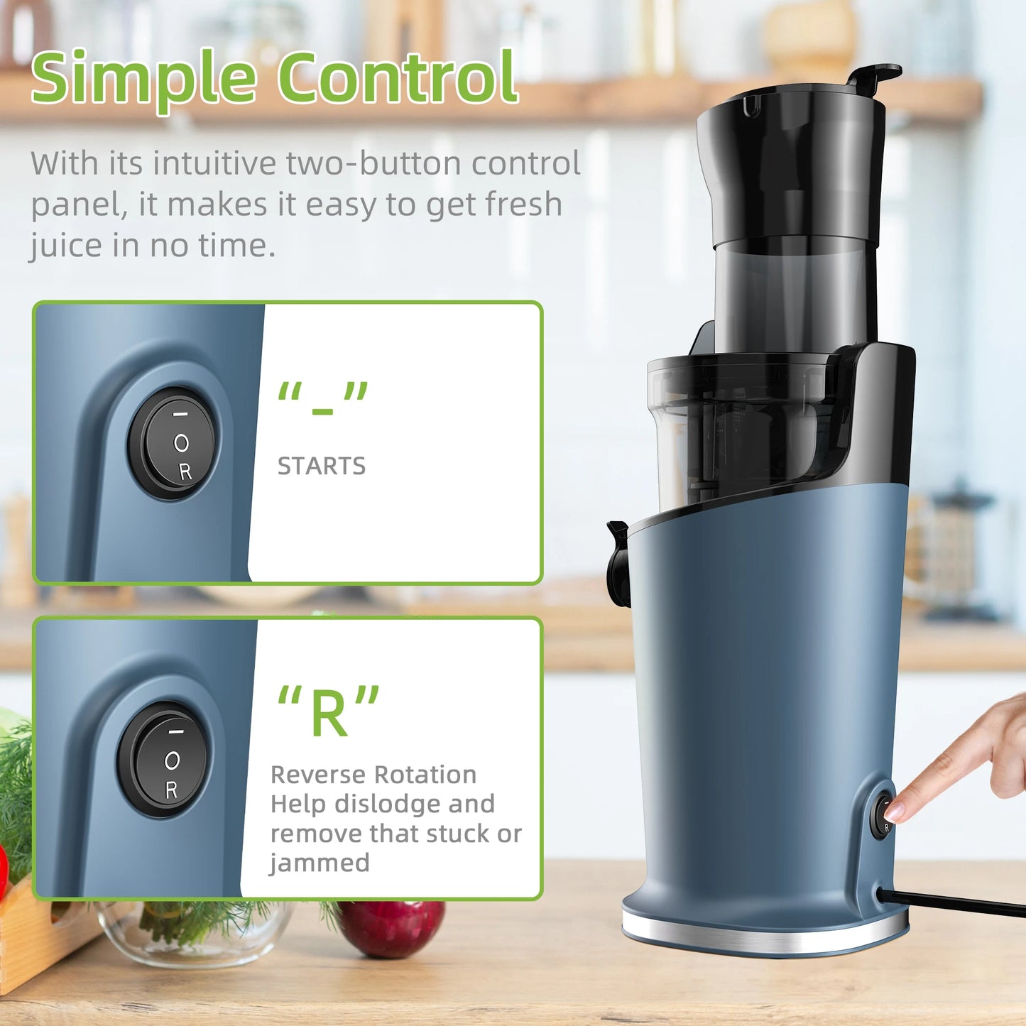 Biolomix Cold Press Juicer 200W Slow Masticating Extractor