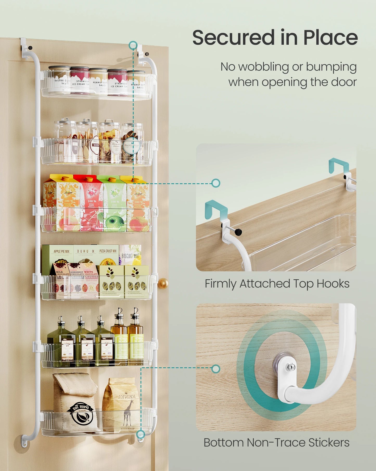 SONGMICS Over The Door Pantry Organizer With Adjustable Baskets