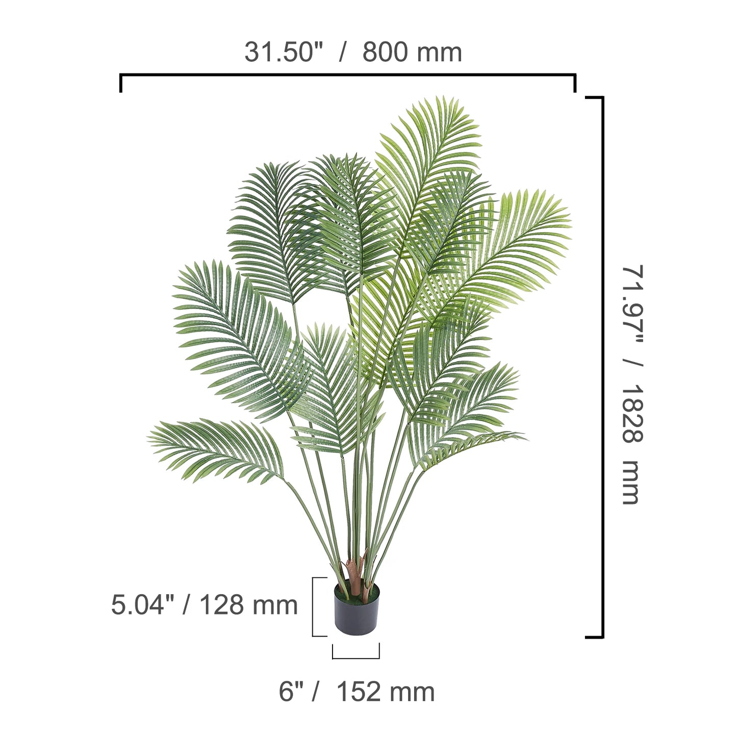 SucceBuy Artificial Palm Tree Faux Plant Anti Tip Protection