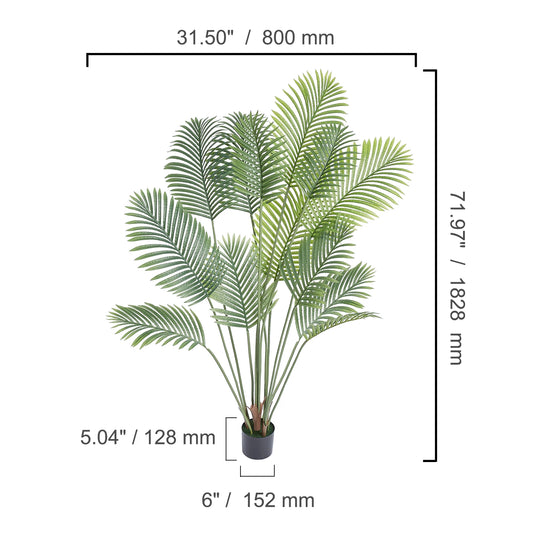 SucceBuy Artificial Palm Tree Faux Plant Anti Tip Protection