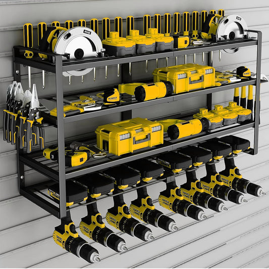 Power Tool Storage Rack 4 Tier Garage Organizer Wall Mount