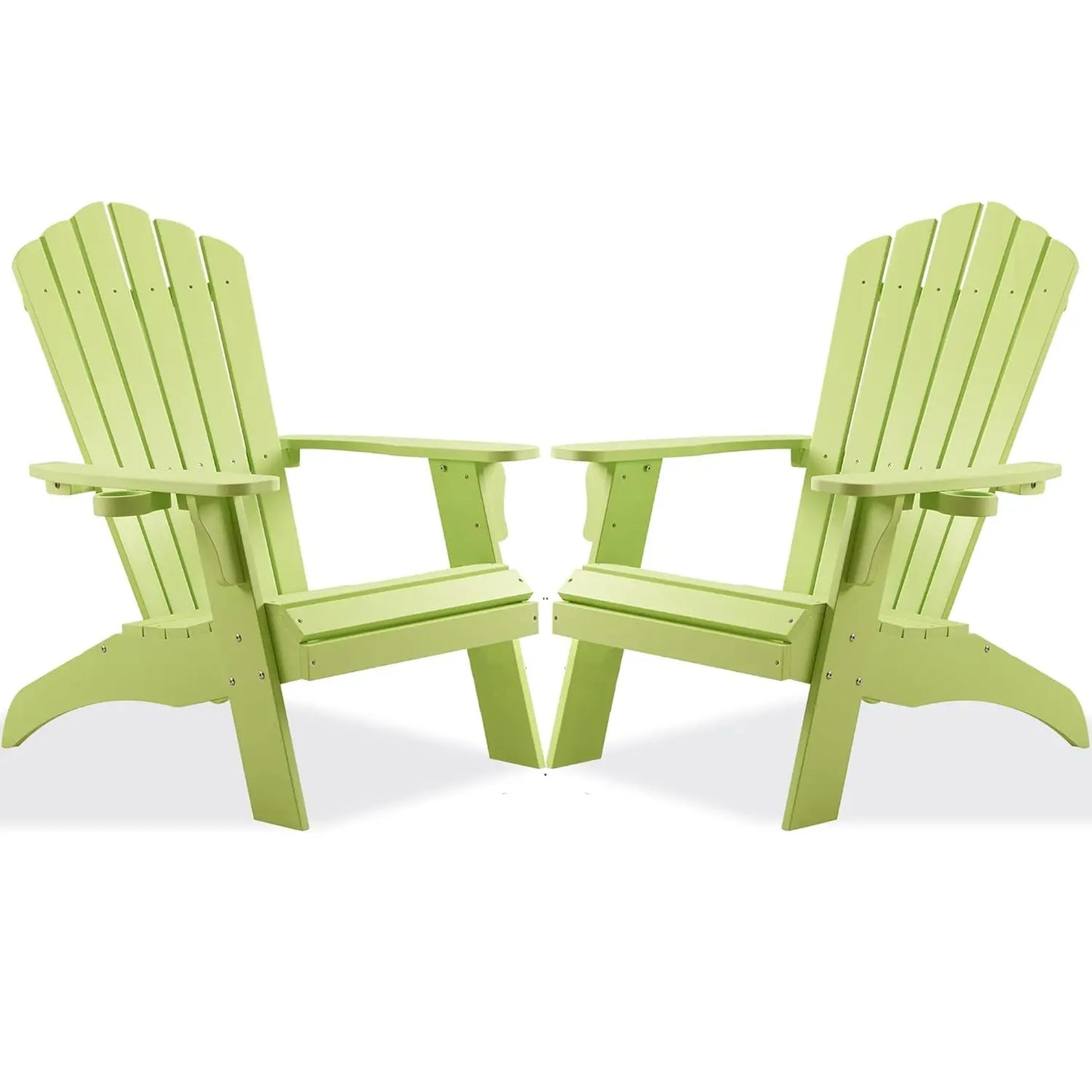 Poly Lumber Adirondack Chair Set With Cup Holder Weather Resistant