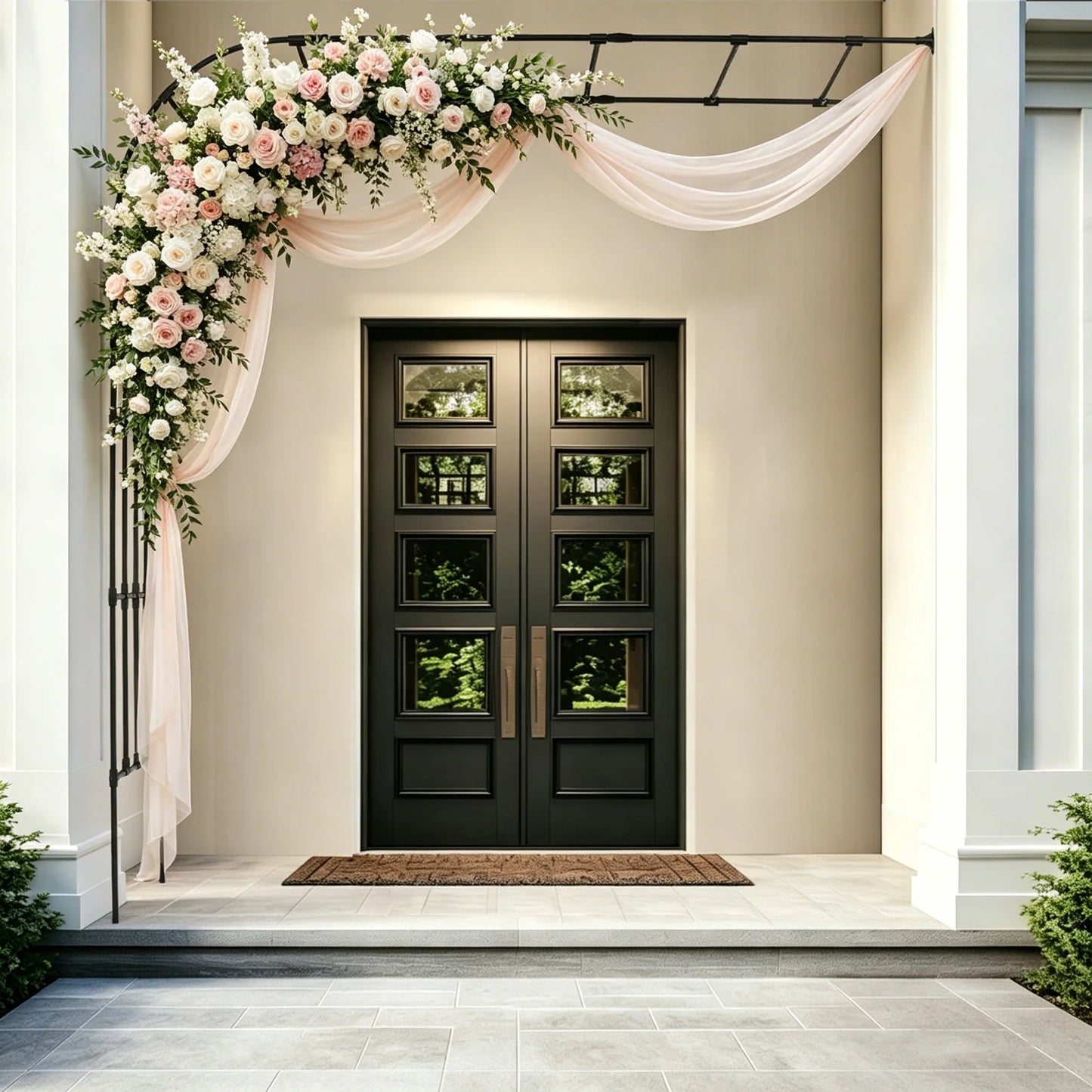 Half Side Garden Arch Trellis Steel Free Standing Wedding Arch