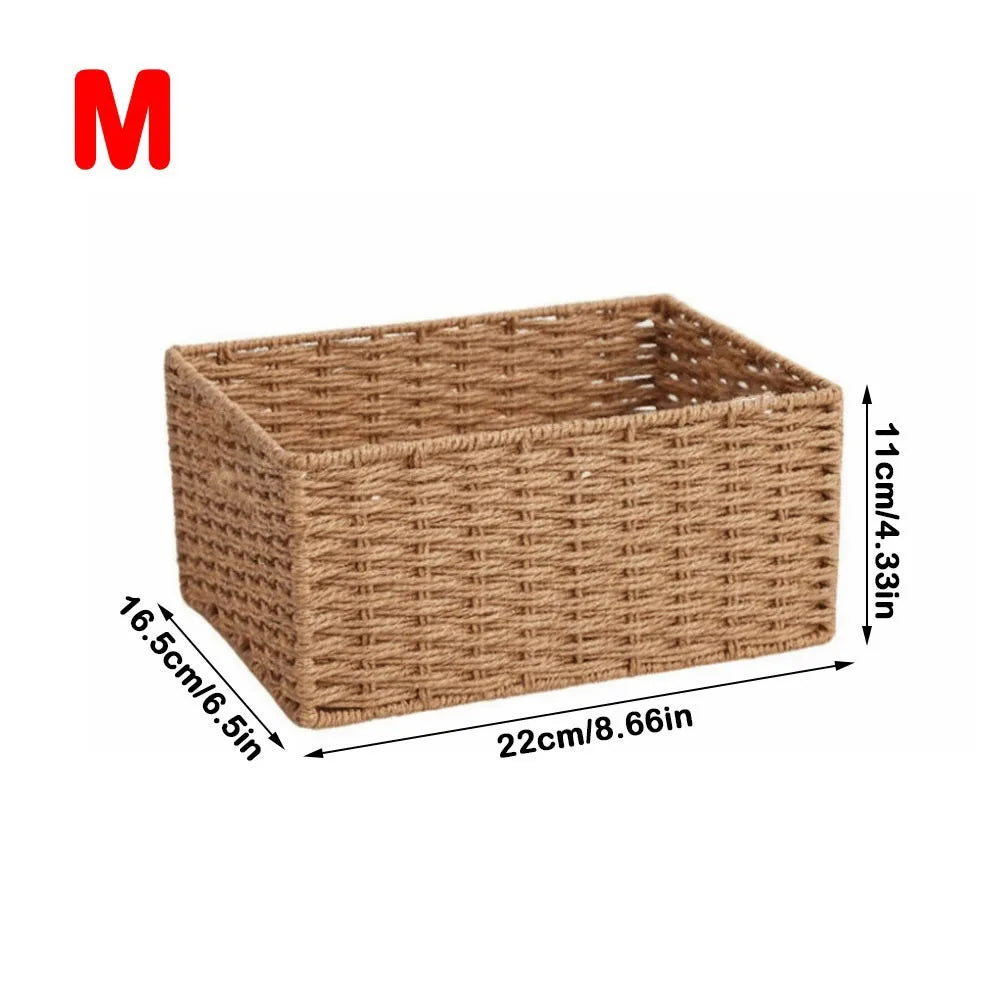 Woven Storage Basket Portable Large Capacity Organizer