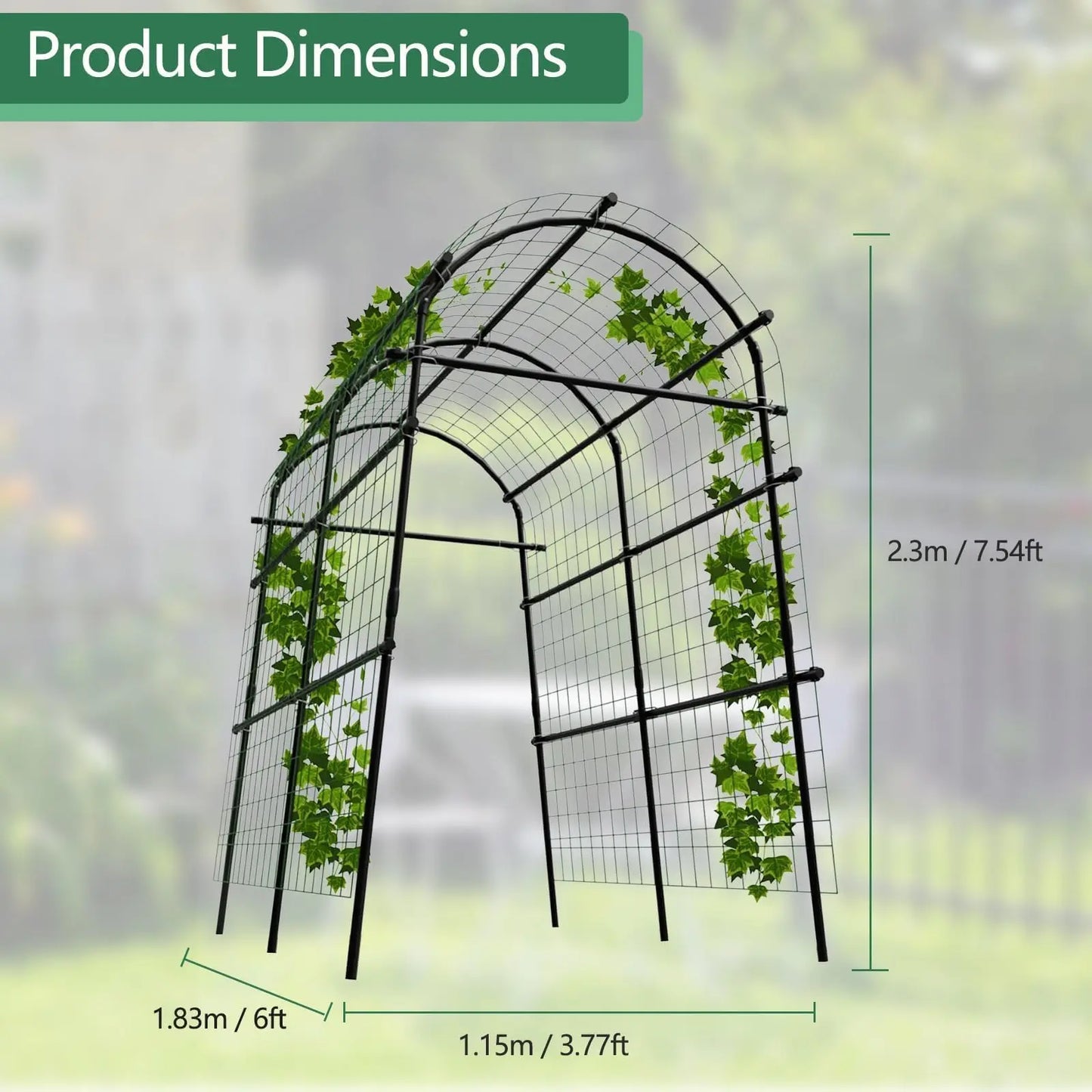 HiMISS Extra Tall Garden Arch Trellis Adjustable Outdoor Arbor