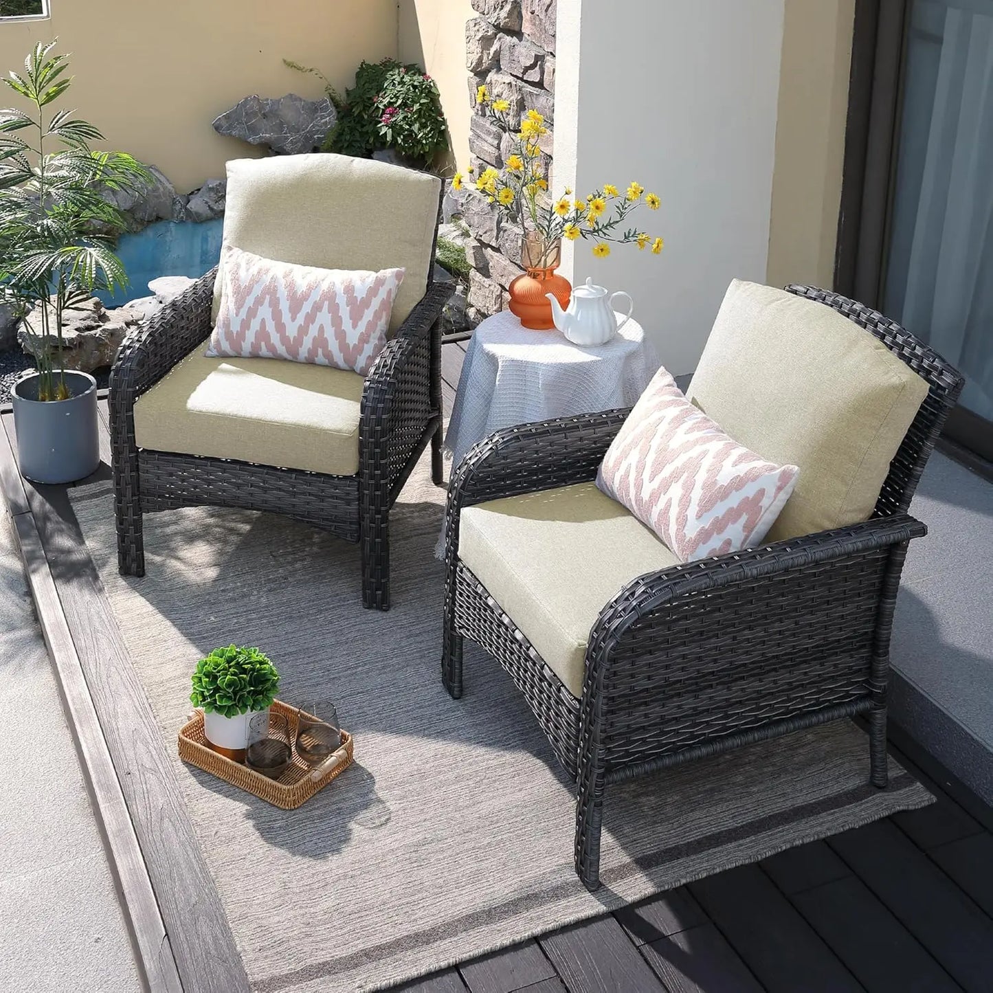 Guangbai Outdoor Wicker Patio Furniture Set With Sofa And Chairs
