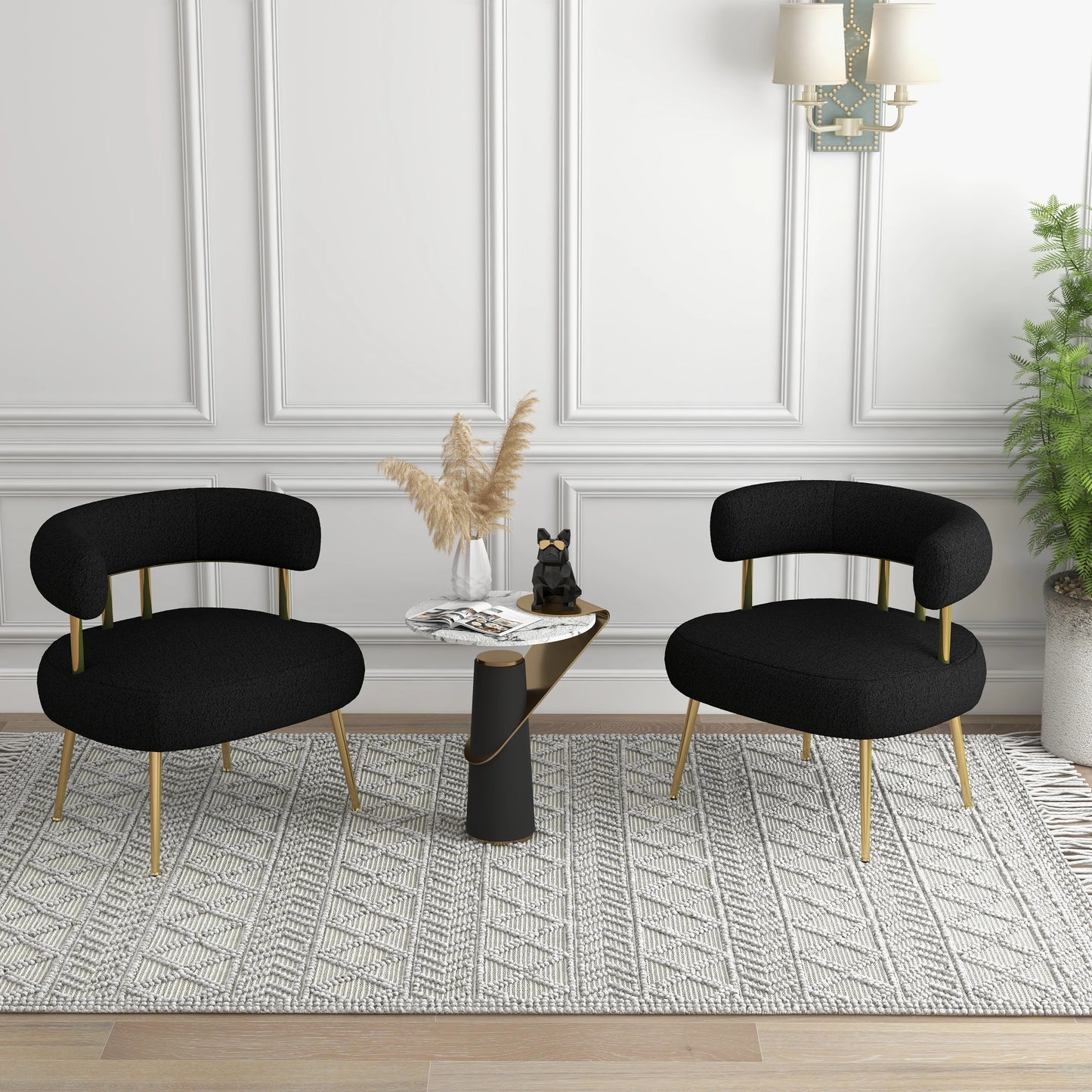 Elegant Mid Century Velvet Accent Chair With Golden Legs
