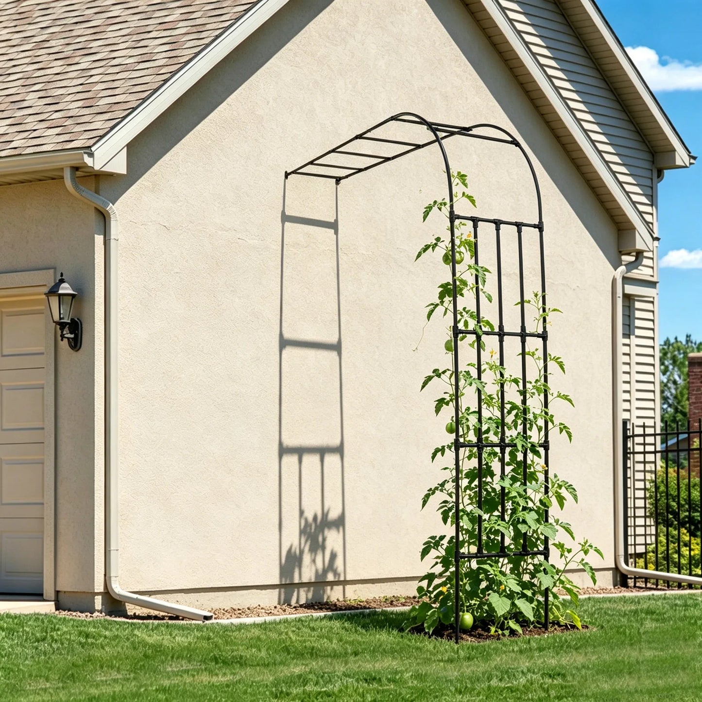Half Side Garden Arch Trellis Steel Free Standing Wedding Arch