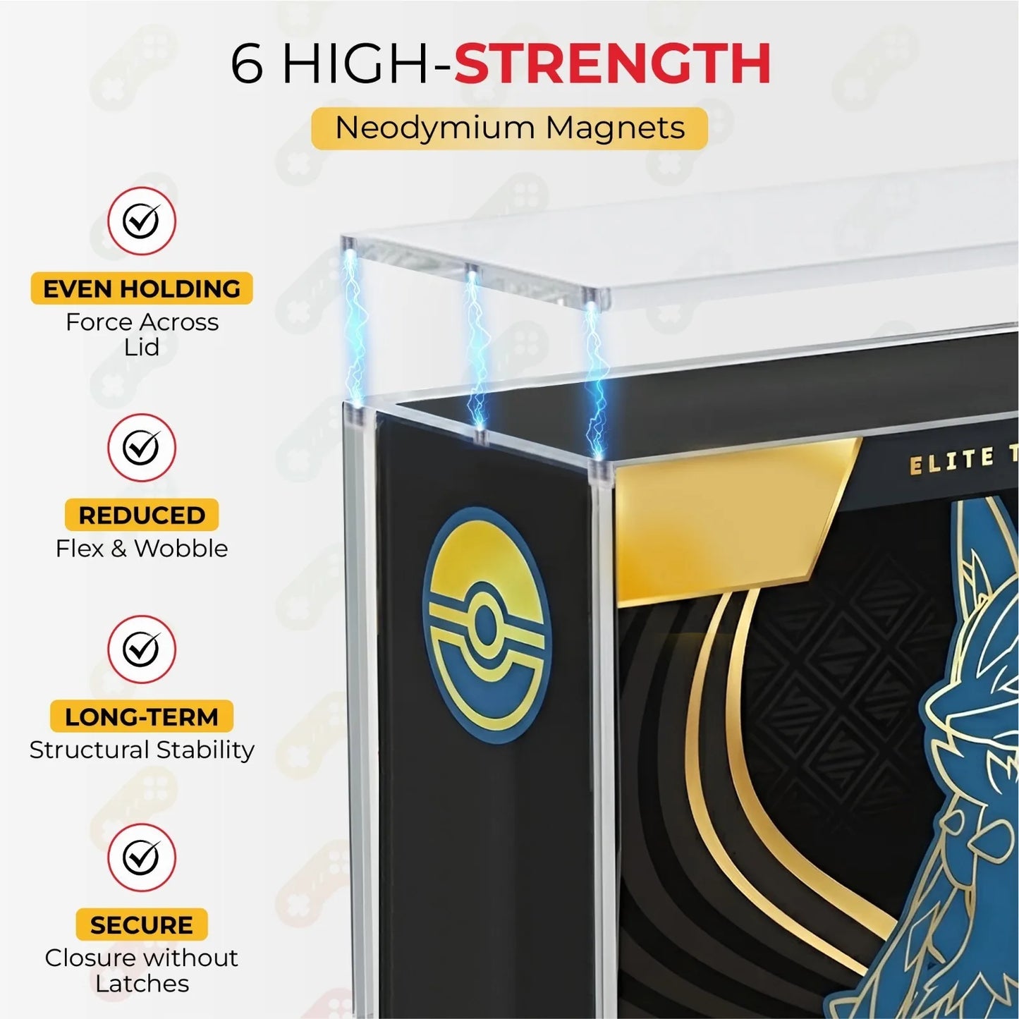 ETB Acrylic Clear Display Case With Magnetic Lid Dustproof Stackable